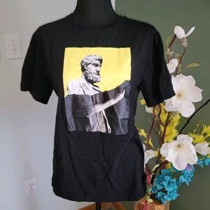 Zara Unisex Greek Statue T-Shirt S Black